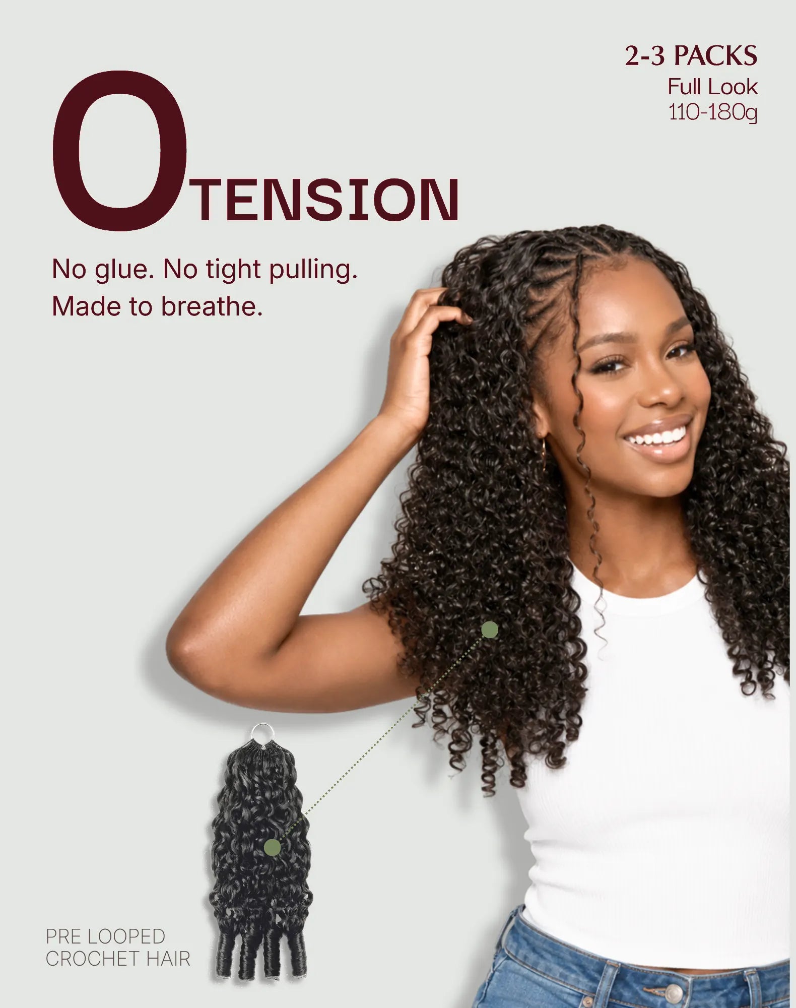 THE FOX Feather Crochet Human Hair Extensions - Natural Black