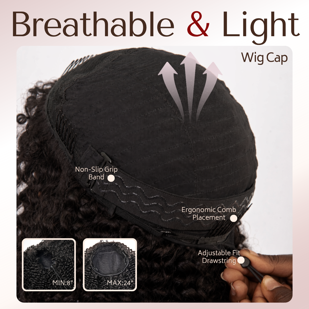 No leave-out kinky curly half wig with soft textured curls