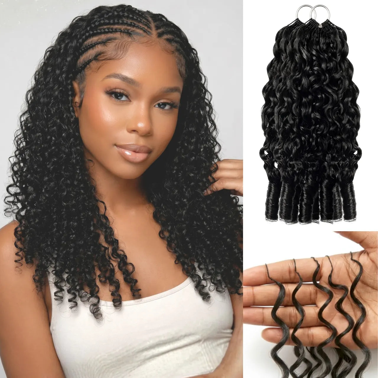 THE FOX Feather Crochet Human Hair Extensions - Natural Black