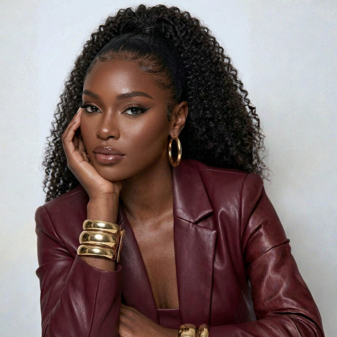 22 inch kinky curly half wig human hair length example