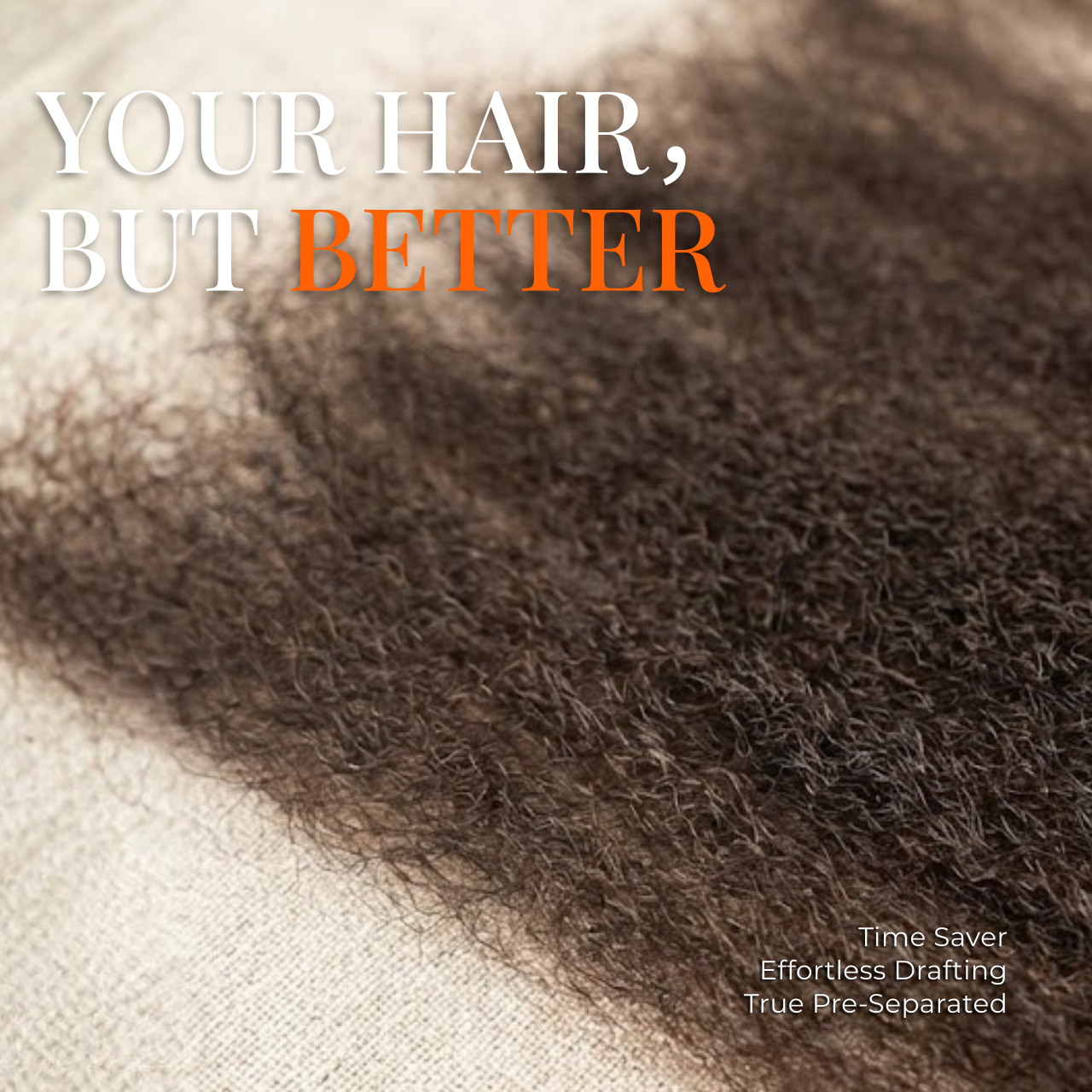 Human hair afro kinky bulk hair close-up for loc extensions