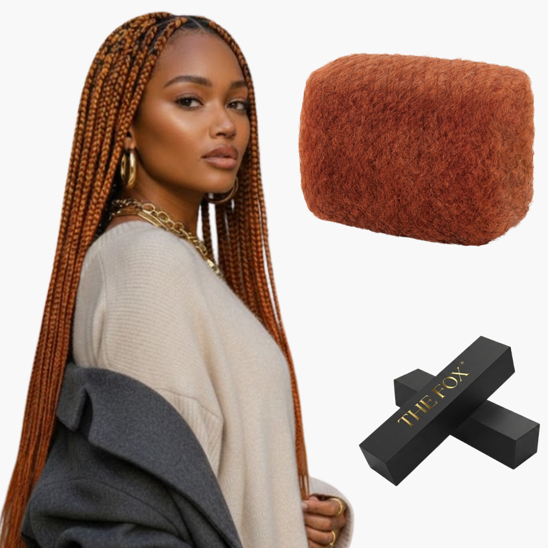 The Fox #350 Ginger Afro Kinky Bulk Human Hair - 100% Human Hair for Boho Braids, Twists, Loc Repair & Dreadlocks