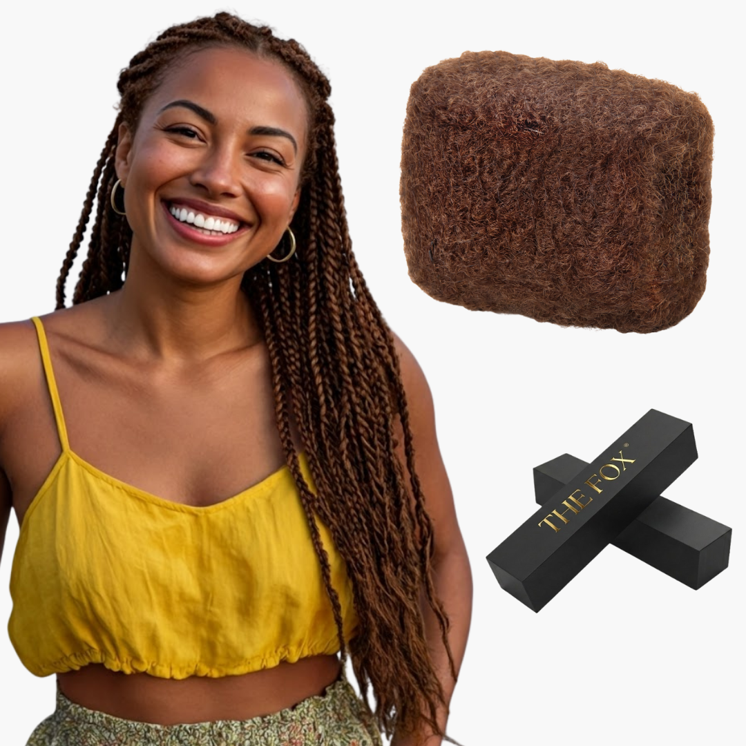 The Fox #4 Medium Brown Afro Kinky Bulk Human Hair - 100% Human Hair for Boho Braids, Twists, Loc Repair & Dreadlocks