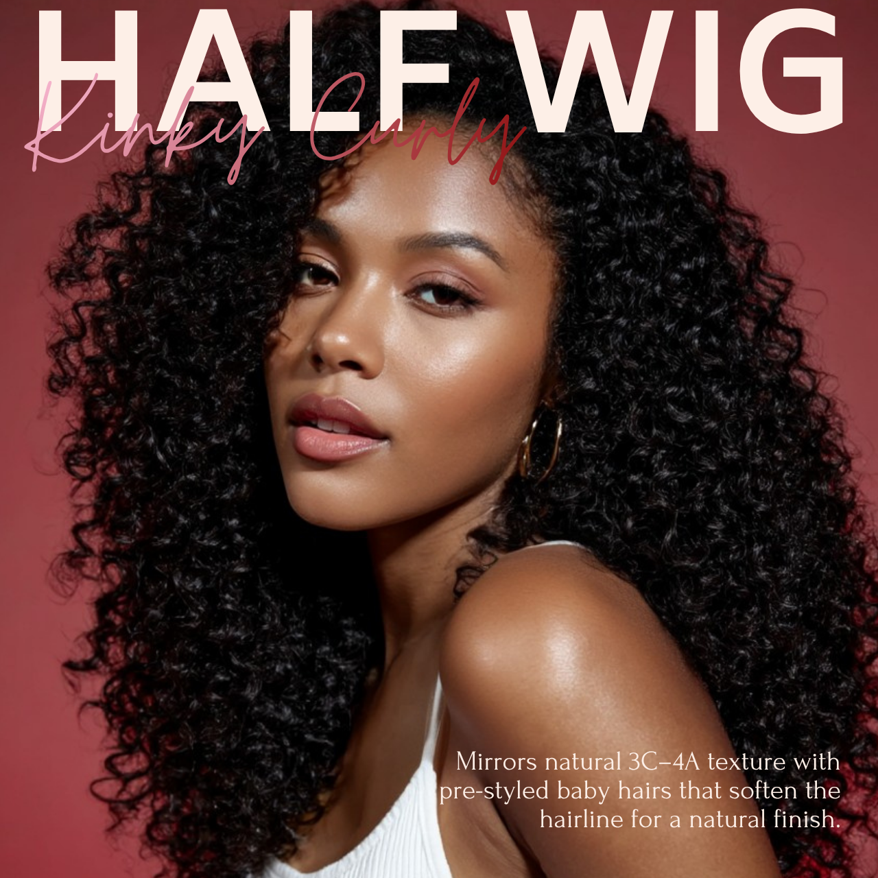 180 density kinky curly half wig human hair full curl pattern